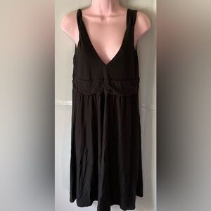 Patagonia Black Kamala sleeveless jersey knit v neck dress large LBD